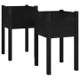 Jardineras 2 unidades madera maciza de pino negro 40x40x70 cm de vidaXL, Maceteros y jardineras - Ref: Foro24-810798, Precio:...