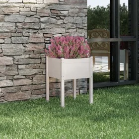 Jardinera de madera maciza de pino blanco 50x50x70 cm de vidaXL, Maceteros y jardineras - Ref: Foro24-810801, Precio: 31,45 €...