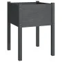 Jardinera de madera maciza de pino gris 50x50x70 cm de vidaXL, Maceteros y jardineras - Ref: Foro24-810803, Precio: 31,45 €, ...