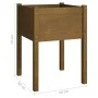 Jardinera de madera maciza de pino marrón miel 50x50x70 cm de vidaXL, Maceteros y jardineras - Ref: Foro24-810805, Precio: 35...