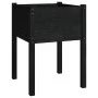 Jardinera de madera maciza de pino negro 50x50x70 cm de vidaXL, Maceteros y jardineras - Ref: Foro24-810807, Precio: 31,45 €,...