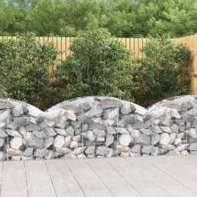 Cesta de gaviones forma arco hierro galvanizado 150x50x60/80 cm en Macetas y jardineras | Comprar online en Foru.es