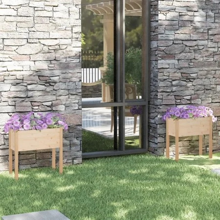 Jardineras 2 uds madera maciza de pino 70x31x70 cm de vidaXL, Maceteros y jardineras - Ref: Foro24-810820, Precio: 74,80 €, D...