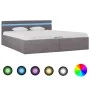 Cama canapé hidráulica almacenaje LED tela gris topo 160x200 cm de vidaXL, Camas y somieres - Ref: Foro24-285628, Precio: 350...