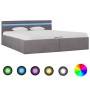 Cama canapé hidráulica almacenaje LED tela gris topo 160x200 cm de vidaXL, Camas y somieres - Ref: Foro24-285628, Precio: 347...