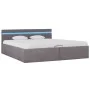 Cama canapé hidráulica almacenaje LED tela gris topo 160x200 cm de vidaXL, Camas y somieres - Ref: Foro24-285628, Precio: 350...