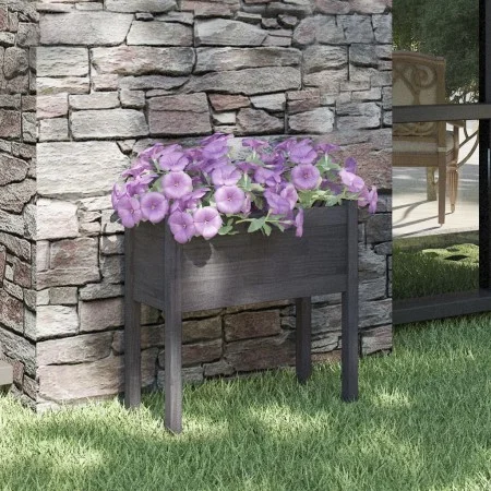 Jardinera de madera maciza de pino gris 70x31x70 cm de vidaXL, Maceteros y jardineras - Ref: Foro24-810823, Precio: 51,12 €, ...