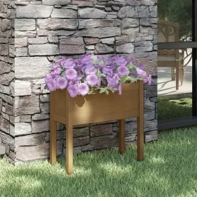 Jardinera de madera maciza de pino marrón miel 70x31x70 cm de vidaXL, Maceteros y jardineras - Ref: Foro24-810825, Precio: 49...