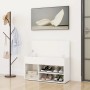 Banco zapatero de madera contrachapada blanco 80x30x45 cm de vidaXL, Zapateros y organizadores de calzado - Ref: Foro24-80874...