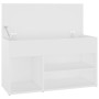 Banco zapatero de madera contrachapada blanco 80x30x45 cm de vidaXL, Zapateros y organizadores de calzado - Ref: Foro24-80874...