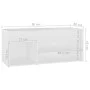Banco zapatero de madera contrachapada blanco 80x30x45 cm de vidaXL, Zapateros y organizadores de calzado - Ref: Foro24-80874...