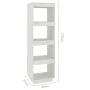 Estantería/divisor de espacios madera pino blanco 40x35x135 cm de vidaXL, Librerías y estanterías - Ref: Foro24-810850, Preci...