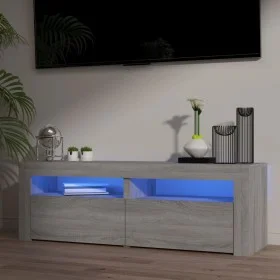 Mueble de TV con luces LED gris Sonoma 120x35x40 cm de vidaXL, Muebles TV - Ref: Foro24-815685, Precio: 89,84 €, Descuento: %