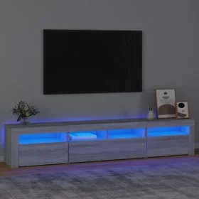 Mueble de TV con luces LED gris Sonoma 210x35x40 cm de vidaXL, Muebles TV - Ref: Foro24-3152736, Precio: 145,35 €, Descuento: %