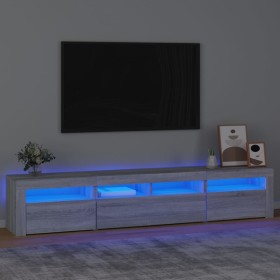 Mueble de TV con luces LED gris Sonoma 210x35x40 cm de vidaXL, Muebles TV - Ref: Foro24-3152736, Precio: 143,55 €, Descuento: %