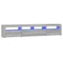 Mueble de TV con luces LED gris Sonoma 210x35x40 cm de vidaXL, Muebles TV - Ref: Foro24-3152736, Precio: 145,35 €, Descuento: %