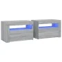 Mesitas de noche con LED 2 unidades gris sonoma 60x35x40 cm de vidaXL, Mesitas de noche - Ref: Foro24-3144973, Precio: 89,84 ...