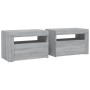 Mesitas de noche con LED 2 unidades gris sonoma 60x35x40 cm de vidaXL, Mesitas de noche - Ref: Foro24-3144973, Precio: 87,51 ...