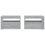 Mesitas de noche con LED 2 unidades gris sonoma 60x35x40 cm de vidaXL, Mesitas de noche - Ref: Foro24-3144973, Precio: 87,51 ...