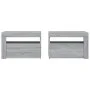 Mesitas de noche con LED 2 unidades gris sonoma 60x35x40 cm de vidaXL, Mesitas de noche - Ref: Foro24-3144973, Precio: 89,84 ...