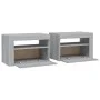 Mesitas de noche con LED 2 unidades gris sonoma 60x35x40 cm de vidaXL, Mesitas de noche - Ref: Foro24-3144973, Precio: 89,84 ...