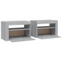 Mesitas de noche con LED 2 unidades gris sonoma 60x35x40 cm de vidaXL, Mesitas de noche - Ref: Foro24-3144973, Precio: 87,51 ...