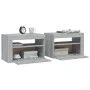 Mesitas de noche con LED 2 unidades gris sonoma 60x35x40 cm de vidaXL, Mesitas de noche - Ref: Foro24-3144973, Precio: 89,84 ...