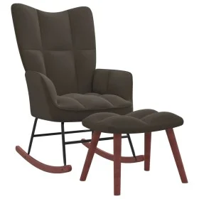 Silla mecedora con reposapiés terciopelo gris oscuro de vidaXL, Mecedoras - Ref: Foro24-328151, Precio: 160,64 €, Descuento: %