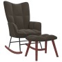 Silla mecedora con reposapiés terciopelo gris oscuro de vidaXL, Mecedoras - Ref: Foro24-328151, Precio: 164,25 €, Descuento: %