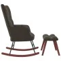 Silla mecedora con reposapiés terciopelo gris oscuro de vidaXL, Mecedoras - Ref: Foro24-328151, Precio: 160,64 €, Descuento: %