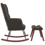 Silla mecedora con reposapiés terciopelo gris oscuro de vidaXL, Mecedoras - Ref: Foro24-328151, Precio: 164,25 €, Descuento: %