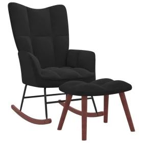 Rocking chair with black velvet footrest by vidaXL, Rocking chairs - Ref: Foro24-328156, Price: 132,53 €, Discount: %