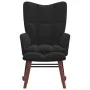 Silla mecedora con reposapiés terciopelo negro de vidaXL, Mecedoras - Ref: Foro24-328156, Precio: 132,53 €, Descuento: %