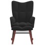 Silla mecedora con reposapiés terciopelo negro de vidaXL, Mecedoras - Ref: Foro24-328156, Precio: 132,62 €, Descuento: %