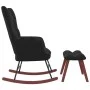 Silla mecedora con reposapiés terciopelo negro de vidaXL, Mecedoras - Ref: Foro24-328156, Precio: 132,53 €, Descuento: %
