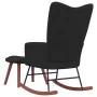 Silla mecedora con reposapiés terciopelo negro de vidaXL, Mecedoras - Ref: Foro24-328156, Precio: 132,53 €, Descuento: %