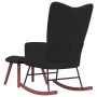 Silla mecedora con reposapiés terciopelo negro de vidaXL, Mecedoras - Ref: Foro24-328156, Precio: 132,62 €, Descuento: %