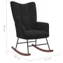 Silla mecedora con reposapiés terciopelo negro de vidaXL, Mecedoras - Ref: Foro24-328156, Precio: 132,53 €, Descuento: %