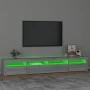 Mueble de TV con luces LED gris Sonoma 240x35x40 cm de vidaXL, Muebles TV - Ref: Foro24-3152728, Precio: 160,71 €, Descuento: %