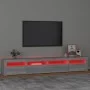 Mueble de TV con luces LED gris Sonoma 240x35x40 cm de vidaXL, Muebles TV - Ref: Foro24-3152728, Precio: 160,71 €, Descuento: %