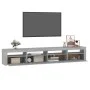 Mueble de TV con luces LED gris Sonoma 240x35x40 cm de vidaXL, Muebles TV - Ref: Foro24-3152728, Precio: 160,71 €, Descuento: %