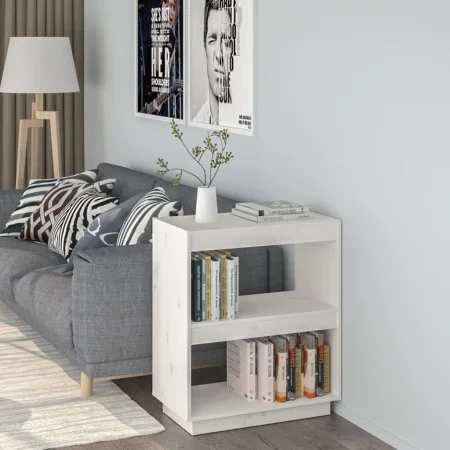 Estantería madera maciza de pino blanca 60x35x71 cm de vidaXL, Librerías y estanterías - Ref: Foro24-810860, Precio: 41,96 €,...