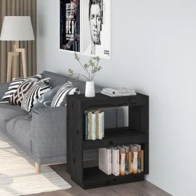 Estantería madera maciza de pino negra 60x35x71 cm de vidaXL, Librerías y estanterías - Ref: Foro24-810863, Precio: 56,57 €, ...