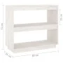 Estantería de madera maciza de pino blanco 80x35x71 cm de vidaXL, Librerías y estanterías - Ref: Foro24-810880, Precio: 48,58...