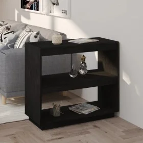 Estantería de madera maciza de pino negra 80x35x71 cm de vidaXL, Librerías y estanterías - Ref: Foro24-810883, Precio: 48,51 ...