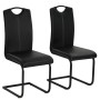 Sillas de comedor voladizas 2 unidades cuero sintético negro de vidaXL, Sillas de comedor - Ref: Foro24-246193, Precio: 156,9...