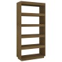 Estantería/divisor de espacios pino marrón miel 80x35x167 cm de vidaXL, Librerías y estanterías - Ref: Foro24-810897, Precio:...