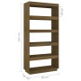 Estantería/divisor de espacios pino marrón miel 80x35x167 cm de vidaXL, Librerías y estanterías - Ref: Foro24-810897, Precio:...