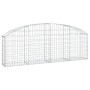 Cesta de gaviones forma arco hierro galvanizado 200x30x60/80 cm en Macetas y jardineras | Comprar online en Foru.es