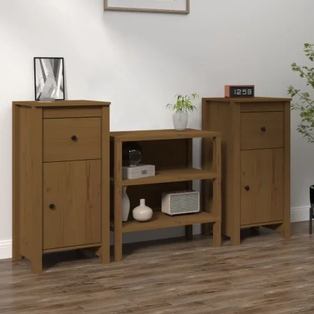 Aparadores 2 uds madera maciza de pino marrón miel 40x35x80 cm de vidaXL, Aparadores - Ref: Foro24-813761, Precio: 87,50 €, D...